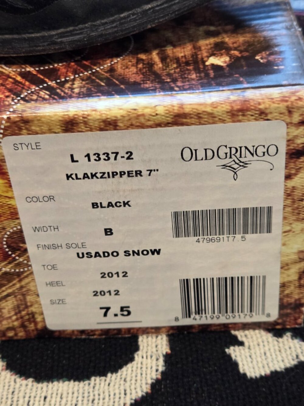Black Candy Skull Old Gringo Booties - Picture 5 of 5